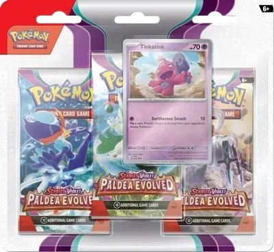 Paldea Evolved 3 Pack Blister [Tinkatink] — édition anglaise