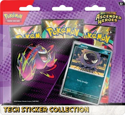 Pokémon — Mega Evolution: Ascended Heroes Tech Sticker Collection - Gastly — Anglais