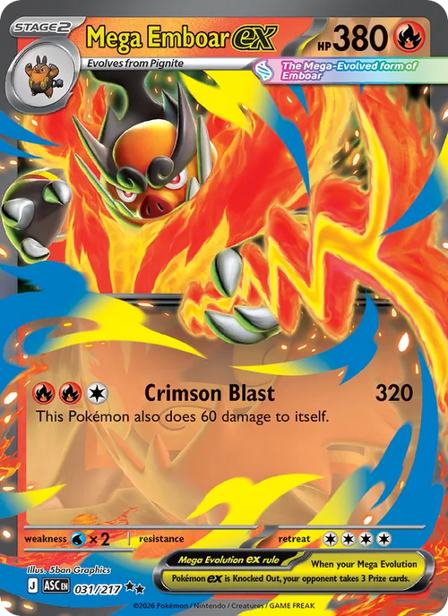Mega Emboar ex 031/217 — Ascended Heroes