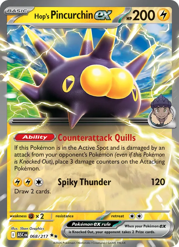 Hop's Pincurchin ex 068/217 — Ascended Heroes