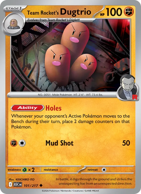 Team Rocket's Dugtrio 101/217 — Ascended Heroes