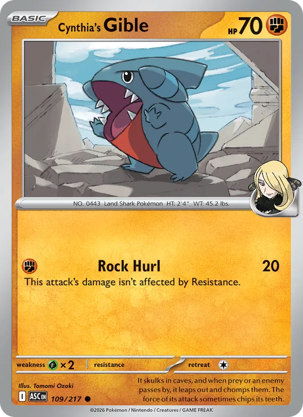 Cynthia's Gible 109/217 — Ascended Heroes