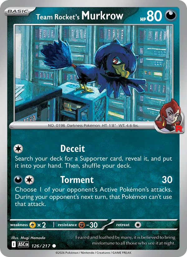 Team Rocket's Murkrow 126/217 — Ascended Heroes