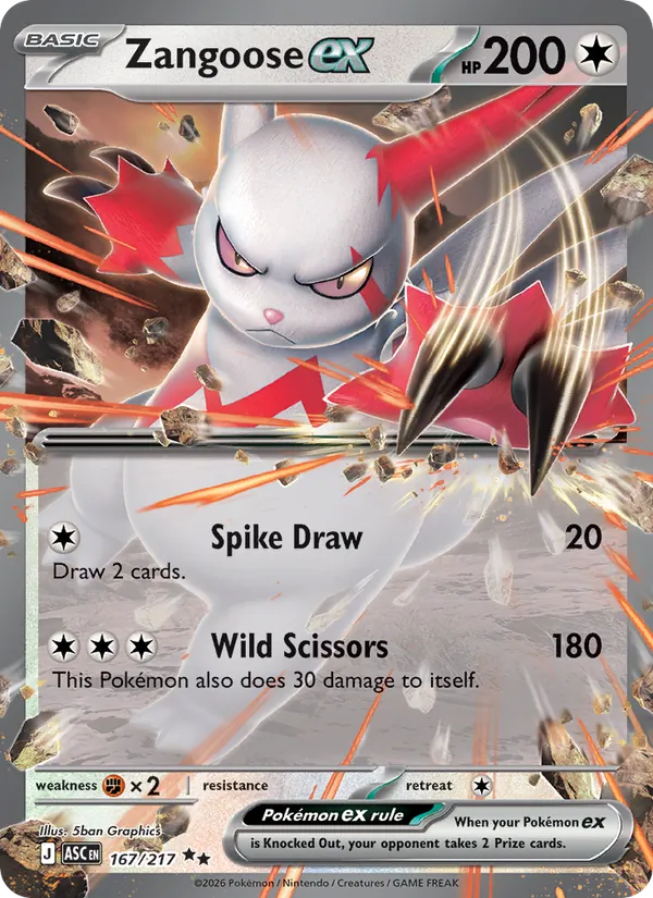 Zangoose ex 167/217 — Ascended Heroes