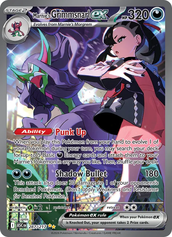 Marnie's Grimmsnarl ex 287/217 — Ascended Heroes