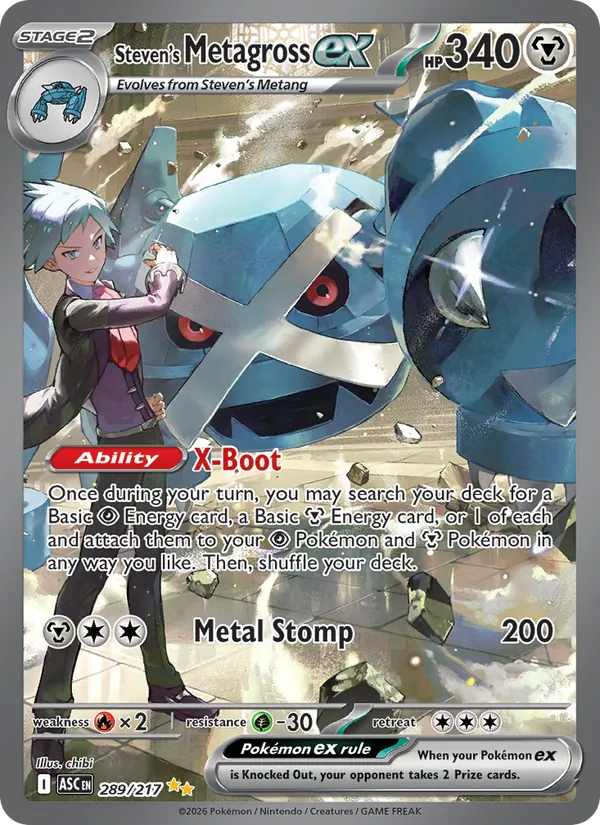 Steven's Metagross ex 289/217 — Ascended Heroes