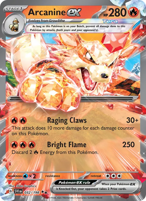 Arcanine ex 032/198 — Scarlet & Violet