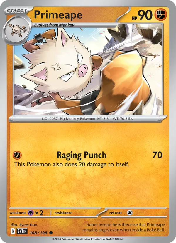 Primeape 108/198 — Scarlet & Violet