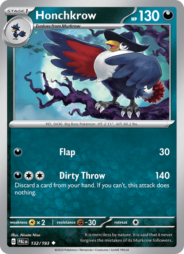 Honchkrow 132/193 — Paldea Evolved