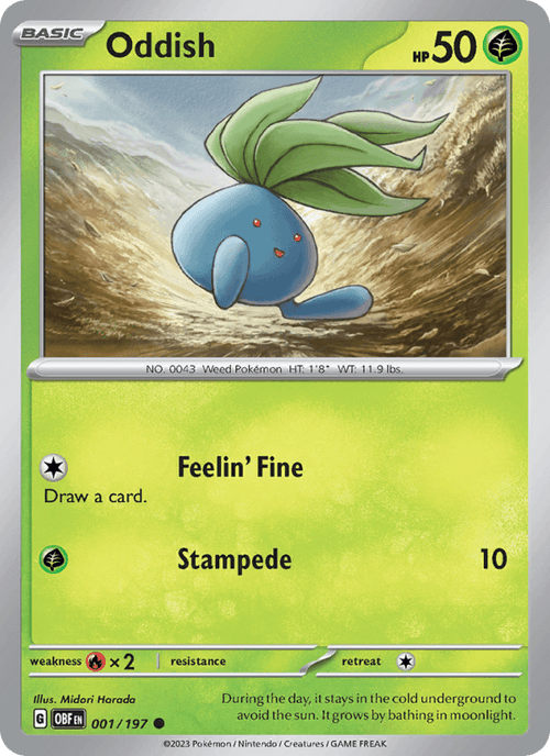 Oddish 001/197 — Obsidian Flames