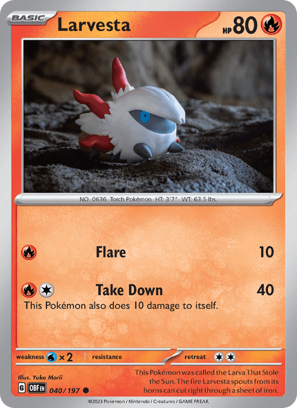 Larvesta 040/197 — Obsidian Flames