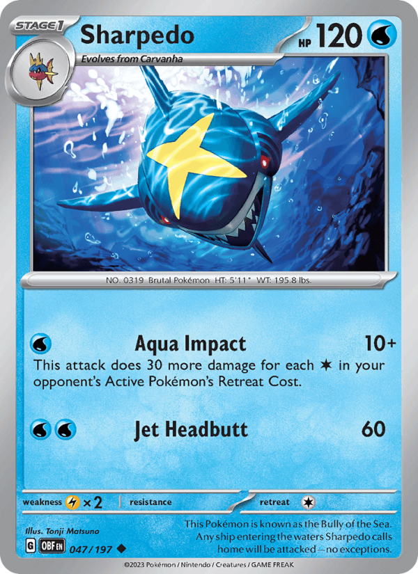 Sharpedo 047/197 — Obsidian Flames