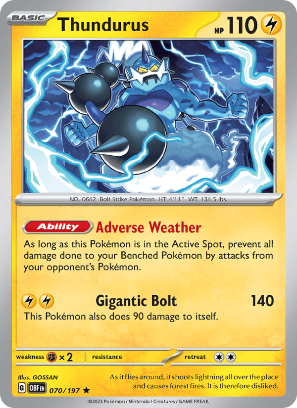 Thundurus 070/197 — Obsidian Flames