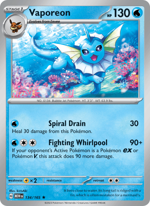 Vaporeon 134/165 — 151