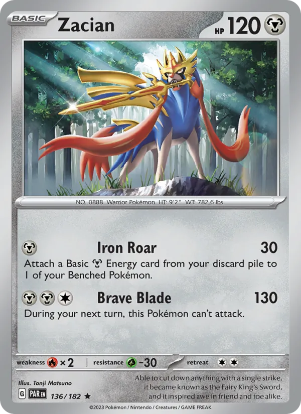 Zacian 136/182 — Paradox Rift
