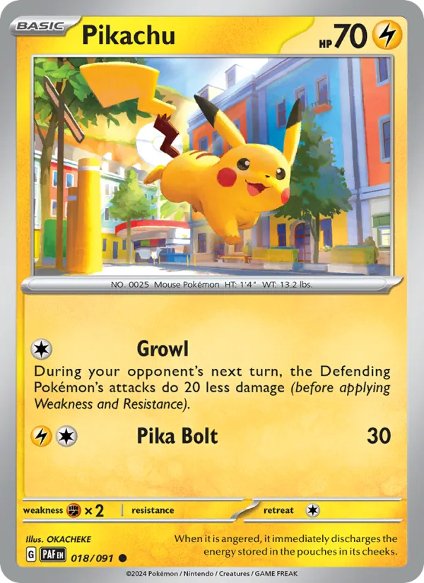 Pikachu 018/91 — Paldean Fates