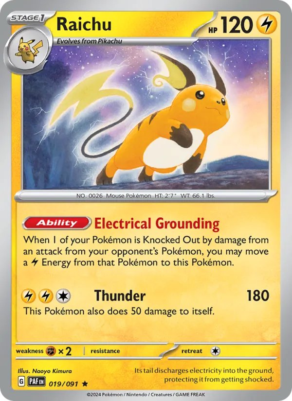 Raichu 019/91 — Paldean Fates