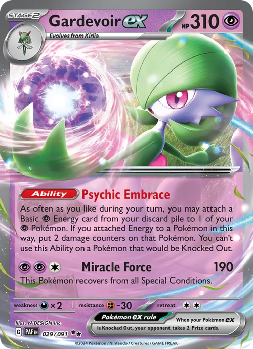 Gardevoir ex 029/91 — Paldean Fates