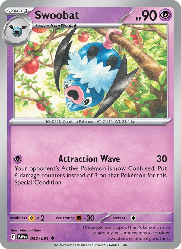 Swoobat 033/91 — Paldean Fates