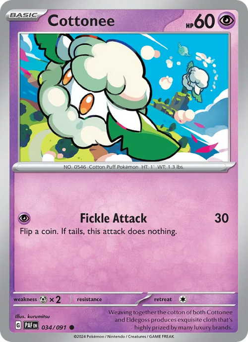 Cottonee 034/91 — Paldean Fates