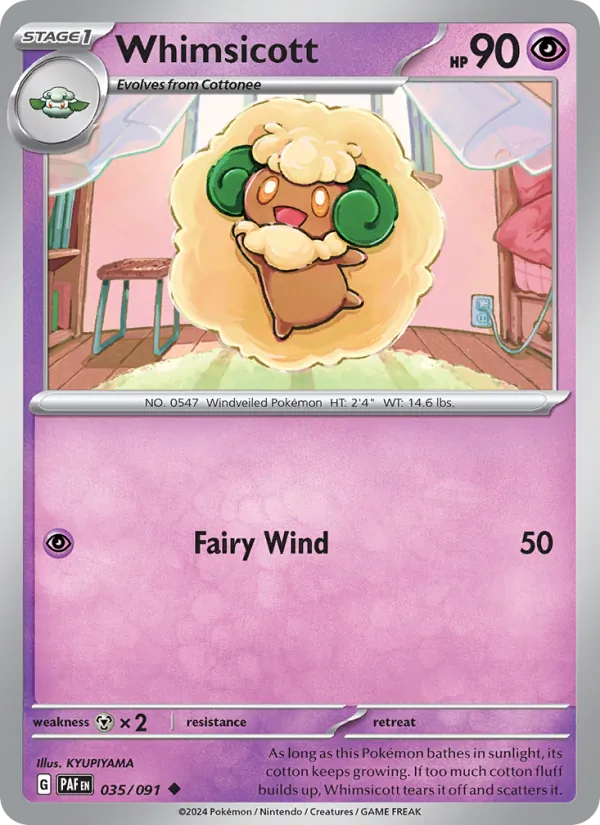 Whimsicott 035/91 — Paldean Fates