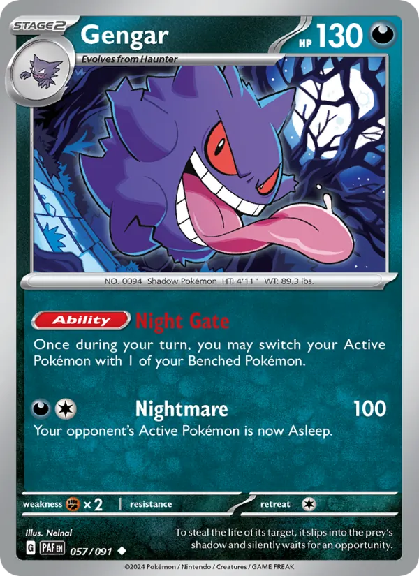 Gengar 057/91 — Paldean Fates