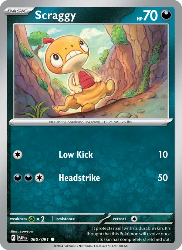 Scraggy 060/91 — Paldean Fates
