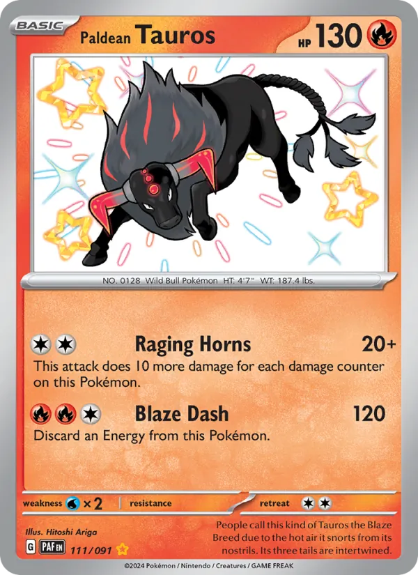 Paldean Tauros 111/91 — Paldean Fates