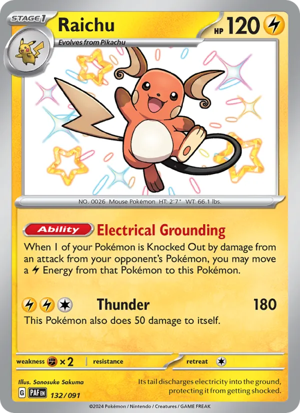 Raichu 132/91 — Paldean Fates