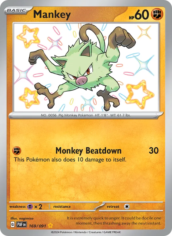 Mankey 169/91 — Paldean Fates