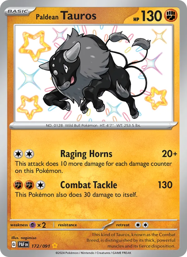 Paldean Tauros 172/91 — Paldean Fates