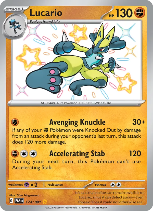 Lucario 174/91 — Paldean Fates