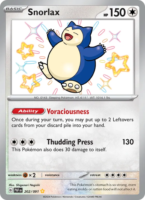 Snorlax 202/91 — Paldean Fates