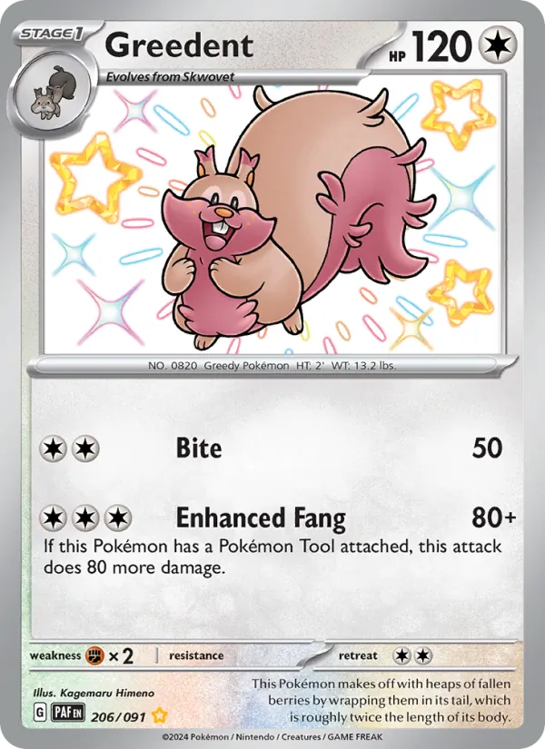 Greedent 206/91 — Paldean Fates