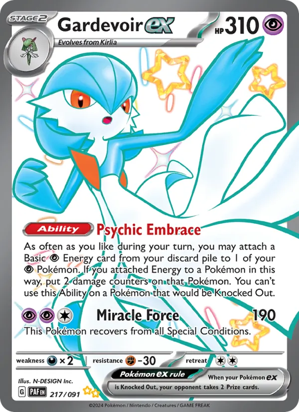 Gardevoir ex 217/91 — Paldean Fates