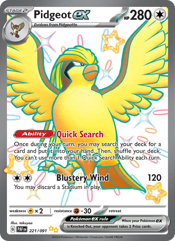 Pidgeot ex 221/91 — Paldean Fates