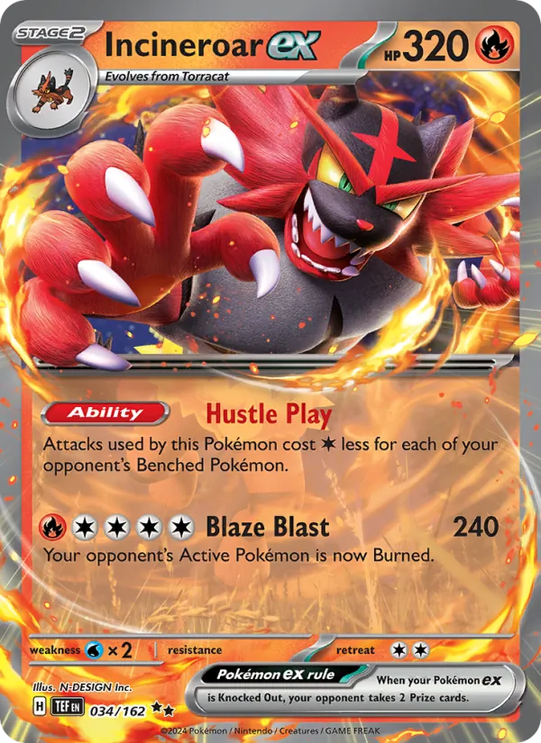 Incineroar ex 034/162 — Temporal Forces