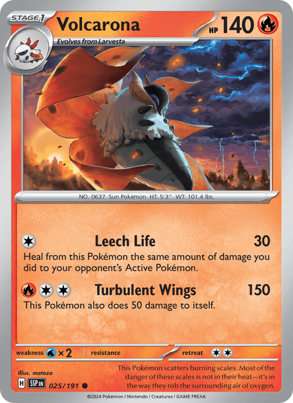 Volcarona 025/191 — Surging Sparks