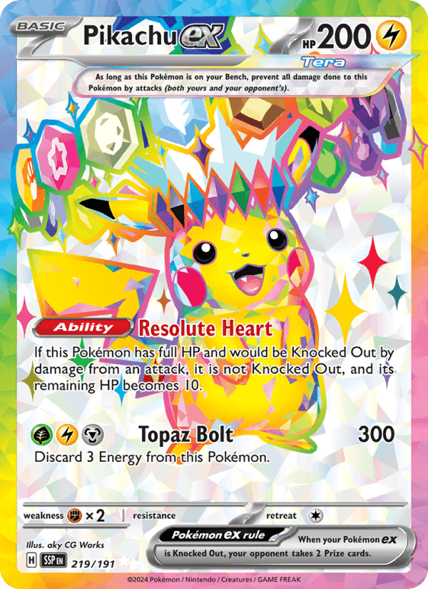 219/191 — Pikachu ex — Surging Sparks