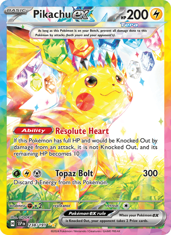 238/191 — Pikachu ex — Surging Sparks