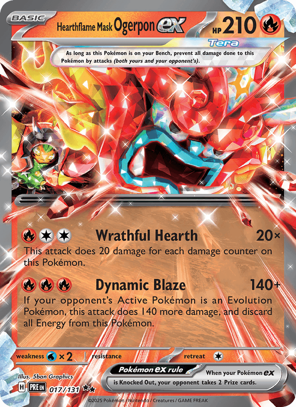 Hearthflame Mask Ogerpon ex 017/131 — Prismatic Evolutions