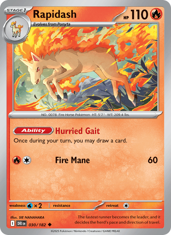 030/182 — Rapidash — Destined Rivals