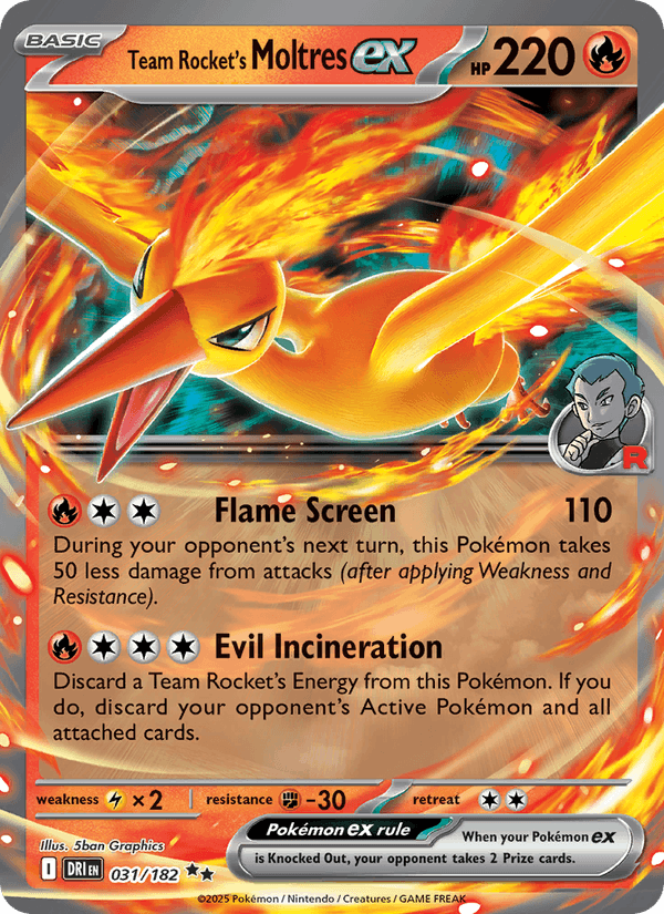 031/182 — Team Rocket's Moltres ex — Destined Rivals