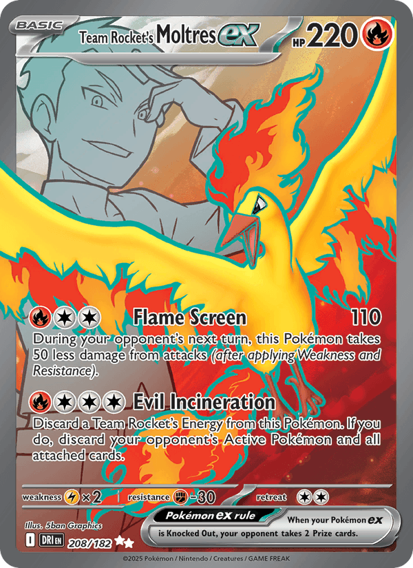 208/182 — Team Rocket's Moltres ex — Destined Rivals